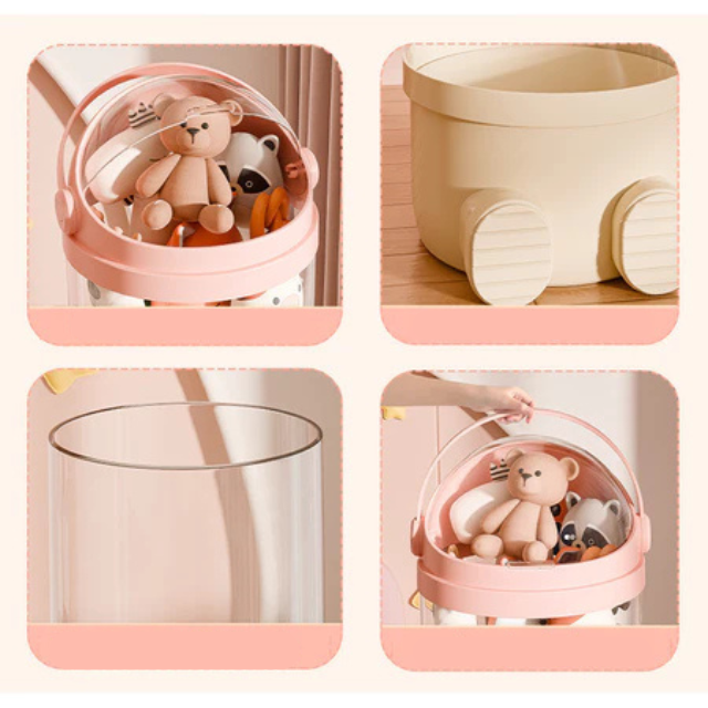 Tubo Decorativo de Armazenamento - Ursinhos e Brinquedos